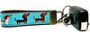 Dachshunds Key Fob Wristlet Keychain 1"wide Zipper pull Camera strap handmade - Petcollarshandmades