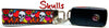 Skulls Key Fob Wristlet Keychain 1"wide Zipper pull Camera strap handmade - Petcollarshandmades