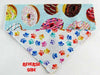 Donuts Dog Bandana, Over the Collar dog bandana, Dog collar bandana, puppy - Petcollarshandmades