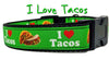 I Love Tacos Key Fob Wristlet Keychain 1"wide Zipper pull Camera strap handmade - Petcollarshandmades