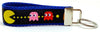 Pacman Key Fob Wristlet Keychain 1"wide Zipper pull Camera strap handmade Petcollarshandmade