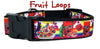 Fruit Loops dog collar handmade adjustable buckle collar 1" wide or leash - Petcollarshandmades