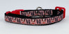 Boston Terrier cat or small dog collar 1/2" wide adjustable handmade bell leash - Petcollarshandmades