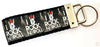 I Love Rock N Roll Key Fob Wristlet Keychain 11/4"wide Zipper pull Camera strap - Petcollarshandmades
