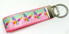 Butterflies Key Fob Wristlet Keychain 1"wide Zipper pull Camera strap handmade Petcollarshandmade