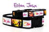 Elton John dog collar handmade adjustable buckle 5/8" wide or leash Rock N Roll Petcollarshandmade