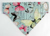 Butterflies Dog Bandana, Over the Collar dog bandana, Dog collar bandana, puppy - Petcollarshandmades