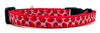 Strawberry cat or small dog collar 1/2" wide adjustable handmade bell or leash Petcollarshandmade