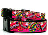 Skittles dog collar handmade adjustable buckle collar 5/8" wide or leash pink Petcollarshandmade