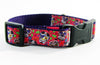 Sugar Skulls dog collar handmade adjustable buckle collar 1" wide or leash Petcollarshandmade