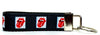 Rolling Stones Key Fob Wristlet Keychain 1"wide Zipper pull Camera strap - Petcollarshandmades