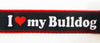 I Love My Bulldog dog collar Handmade adjustable buckle collar 1"wide or leash - Petcollarshandmades