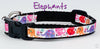 Elephants cat or small dog collar 1/2" wide adjustable handmade bell leash - Petcollarshandmades