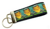Frankenstein Key Fob Wristlet Keychain 1 1/4"wide Zipper pull Camera strap - Petcollarshandmades