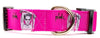 Pink dog collar Handmade adjustable buckle collar 1"wide or leash Pop Rock music Petcollarshandmade