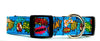 Super Hero dog collar handmade adjustable buckle 1"or 5/8" wide or leash blue Petcollarshandmade