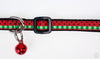 Watermelon cat or small dog collar 1/2" wide adjustable handmade bell or leash Petcollarshandmade