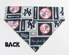 NY Yankees Dog Bandana Over the Collar dog bandana baseball  Dog collar bandana Petcollarshandmade