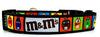 M & M's candy dog collar handmade adjustable buckle  1" or 5/8" wide or leash Petcollarshandmade