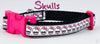 Skulls cat or small dog collar 1/2" wide adjustable handmade bell or leash Petcollarshandmade