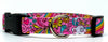 Flowers/Rainbow dog collar handmade adjustable buckle collar 5/8" wide narrow Petcollarshandmade