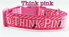 Think Pink dog collar Handmade adjustable buckle collar 1" wide or leash Petcollarshandmade