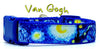 Van Gogh dog collar handmade adjustable buckle collar 1" wide or leash artist Petcollarshandmade