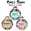 Pet ID Tag Camo Personalized Custom Double Sided Pet Tag with name & number - Petcollarshandmades