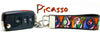 Picasso Key Fob Wristlet Keychain 1" wide Zipper pull Camera strap handmade - Petcollarshandmades