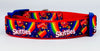 Skittles dog collar Handmade adjustable buckle collar 1" or 5/8" wide or leash Petcollarshandmade