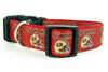 SF 49ers dog collar handmade adjustable buckle collar football 1" wide or leash Petcollarshandmade