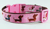 Dachshund dog collar handmade adjustable buckle collar 1" wide or leash Petcollarshandmade